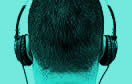 Anonymous man with headphones